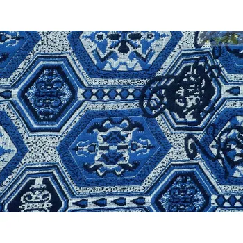 modrý úplet 2105 šestiúhelníkový vzor