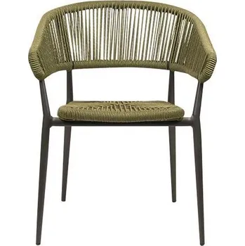 Zahradní jídelní židle JACCO černá/zelená