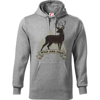 Pánská mikina Deer rib - Mikina pánská Cape s kapucí - 2XL ( Tmavě šedý melír )