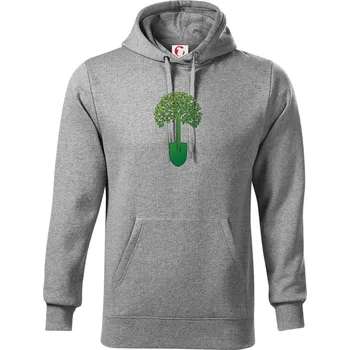 Pánská mikina Sázení stromů - Mikina pánská Cape s kapucí - 5XL ( Tmavě šedý melír )