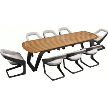 Zahradní sestava Zahradní 8 místná jídelní souprava ONDA GREY WHITE