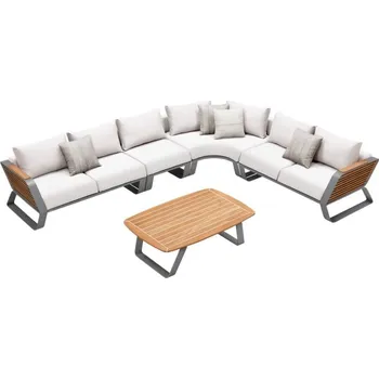 Zahradní sestava Zahradní 5 místná rohová sedací souprava WING GREY WHITE