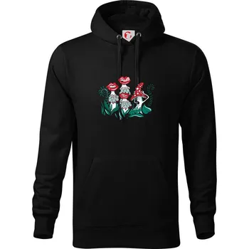 Pánská mikina Smyslné houby (Pecka design) - Mikina pánská Cape s kapucí - 5XL ( Černá )