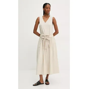 Dámské šaty Šaty Answear.LAB béžová barva, midi 5293.IKK 01X, vel. S