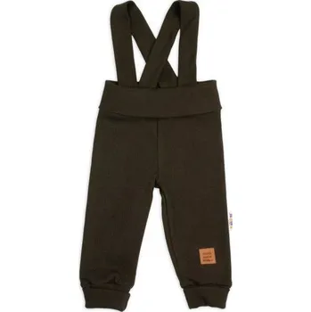 Baby Nellys Rostoucí legíny se šlemi, žebrované s širokým pásem čokoláda Vel. 92/98