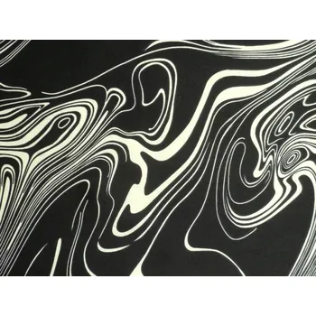 černé hedvábí 3093 s abstraktním vzorem