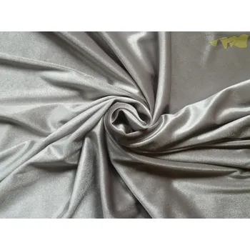 elastický stříbrný polyesterový samet