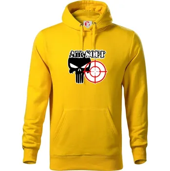 Pánská mikina Airsoft lebka - Mikina pánská Cape s kapucí - S ( Žlutá )