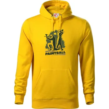 Pánská mikina Paintball dvojice splash - Mikina pánská Cape s kapucí - M ( Žlutá )
