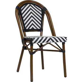 Zahradní jídelní židle TOBY hnědá/černobílá