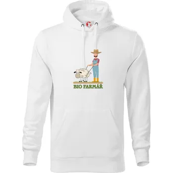 Pánská mikina BIO farmář - Mikina pánská Cape s kapucí - 5XL ( Bílá )
