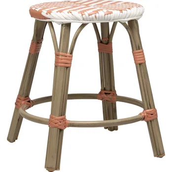 Zahradní nízká stolička TODD světle hnědá/růžovobéžová