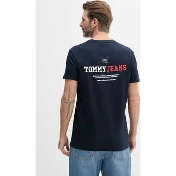 Pánské tričko Bavlněné tričko Tommy Jeans tmavomodrá barva, s potiskem, DM0DM20815 59X, vel. XL