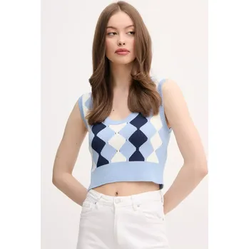 Dámská vesta Vesta United Colors of Benetton modrá barva, 124ME10DI 05X, vel. S