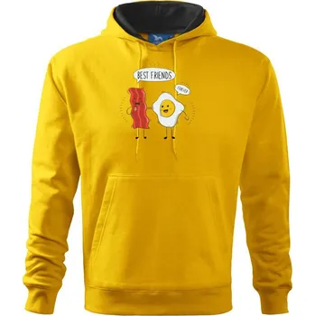 Pánská mikina BFF slanina a vajíčko - Mikina pánská Cape s kapucí - 2XL ( Žlutá )