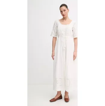 Dámské šaty Šaty Pepe Jeans ELEANOR béžová barva, maxi, PL953700 01X, vel. M