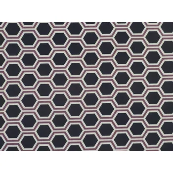 černý viskózový úplet 2846 šestiúhelníkový vzor