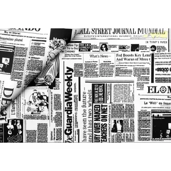 bavlněná látka novinový potisk