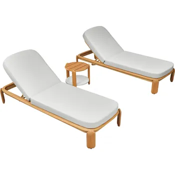 Zahradní lehátko Zahradní set lehátka PALLISAD s odkládacím stolkem