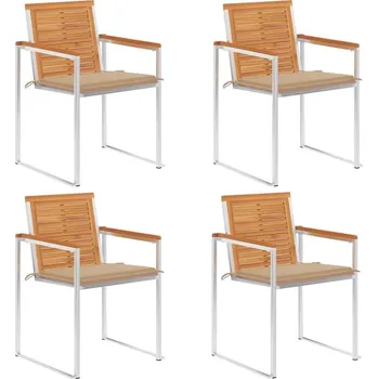 OMAXI Zahradní židle 4 ks s poduškami masivní akáciové dřevo 510636