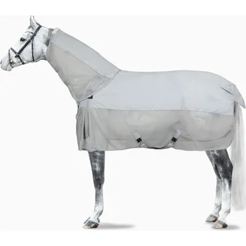 Deka pro koně Horze Nepromokavá síťová deka s krkem Nevada Combo Barva: Světle šedá, Velikost: 125