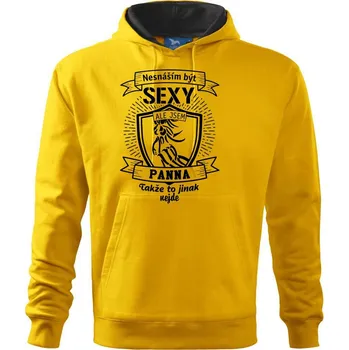 Pánská mikina Nesnáším být sexy - Panna - Mikina pánská Cape s kapucí - L ( Žlutá )