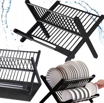 Odkapávač na nádobí Suszarka do Naczyń Dwupoziomowa Ociekacz Odkapávač s táckou na příbory, volně stojící