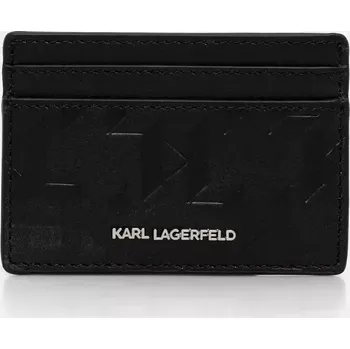 Peněženka Kožené pouzdro na karty Karl Lagerfeld K/LOOM černá barva, A1M32098 99X, vel. ONE SIZE