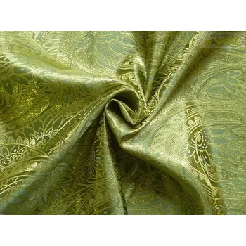 brokát 50 pistáciový zlatá výšivka