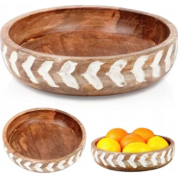 Dřevěná mísa košík na ovoce zeleninu saláty svačiny jídla pokrmy 1,3L
