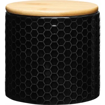 Dóza na potraviny NÁDOBA NA POTRAVINY KOŘENKA ČERNÁ NÁDOBA NA SŮL BAMBUS AMBITION