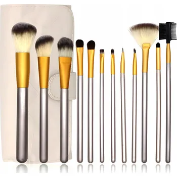Kosmetický štětec SADA PROFESIONÁLNÍCH ŠTĚTCŮ NA MAKE-UP, 12 KUSŮ POUZDRO