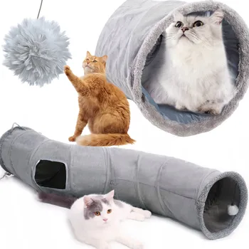 Hračka pro kočku Tunel pro kočky Zaxer 117 cm skládací s míčem