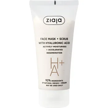 Pleťová maska Ziaja Peelingová maska s kyselinou hyaluronovou (Face Mask + Scrub) 55 ml + 2 měsíce na vrácení zboží