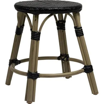 Zahradní nízká stolička TODD světle hnědá/černá