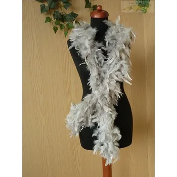 Karnevalový doplněk boa šedé