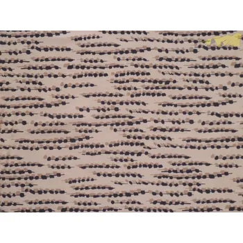 béžová hedvábná šatovka 3161 černý puntíkový vzor