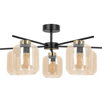 Kaja Iga stropní světlo 5x15 W černá-zlatá-jantarová K-5512