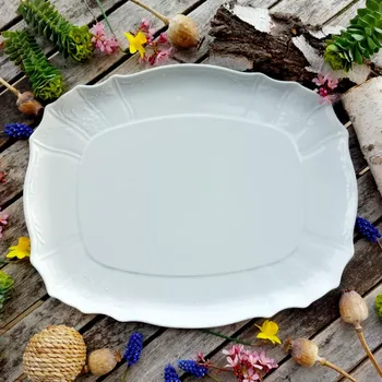 BERNADOTTE podnos 4-hranný 40 cm, bílý, Thun 1794 (Porcelánový podnos 2. jakost)