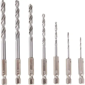 Vrták Sada vrtáků HSS se šestihrannou stopkou 1/4" 1.5-6mm 7ks do aku šroubováku