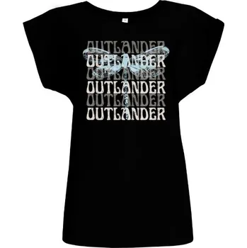 Dámské tričko Tričko s potiskem Outlander design s modrou vážkou dámské