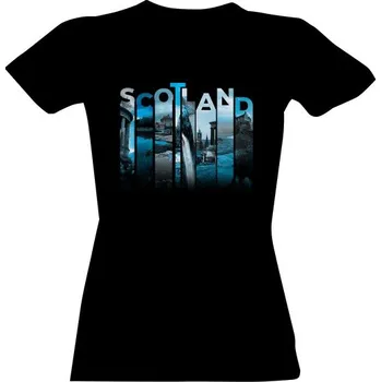 Dámské tričko Tričko s potiskem Nápis Skotsko s fotkami dámské