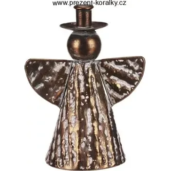 Vánoční dekorace Kovový anděl na svíčku 8.8 cm
