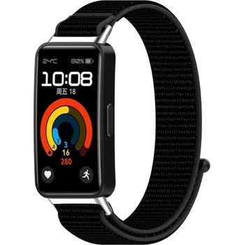 Ostatní příslušenství k chytrým hodinkám VSECHNONAMOBIL 105682 NYLON Vyměnitelný řemínek pro Huawei Band 10 / Band 9 / Band 8 černý