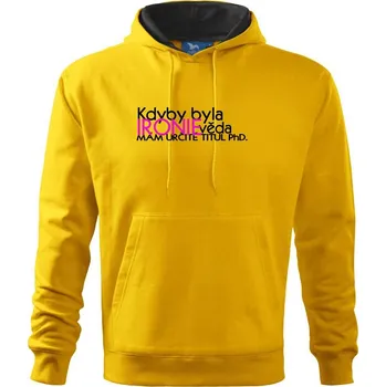 Pánská mikina Ironie věda - Mikina pánská Cape s kapucí - L ( Žlutá )