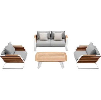 Zahradní sestava Zahradní 4 místná sedací souprava WING WHITE GREY s jachtařským lepidlem