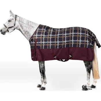 Deka pro koně Deka výběhová Horze -GLASGOW FLEECE- - Vínová/Potisk - 135cm