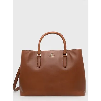 Kabelka Kožená kabelka Lauren Ralph Lauren 431876724005 hnědá 88X, vel. ONE SIZE