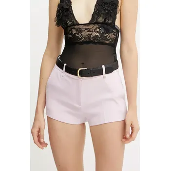 Dámské kraťasy Šortky z vlněné směsi Elisabetta Franchi dámské, růžová barva, hladké, medium waist, SH00352E2 03X, vel. 36