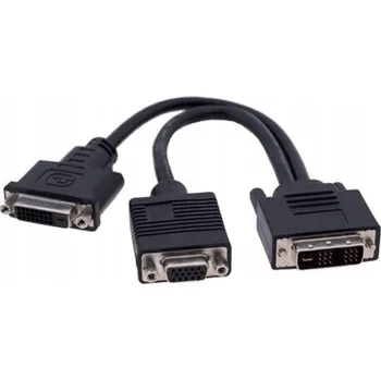 Video kabel Adaptér ADC-DM/DF+GF Převodník DVI-I (M) na DVI-D (F) + VGA/HD15 (F)